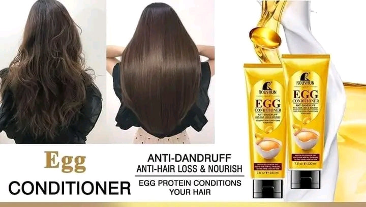 💛 ROUSHUN EGG DUO SHAMPOO + CONDITIONER (Anti-chute & Brillance)
